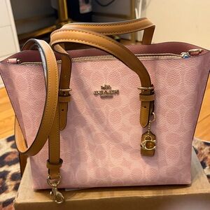 Coach Molly 25 Pink Leather Tote /missing big flower charm